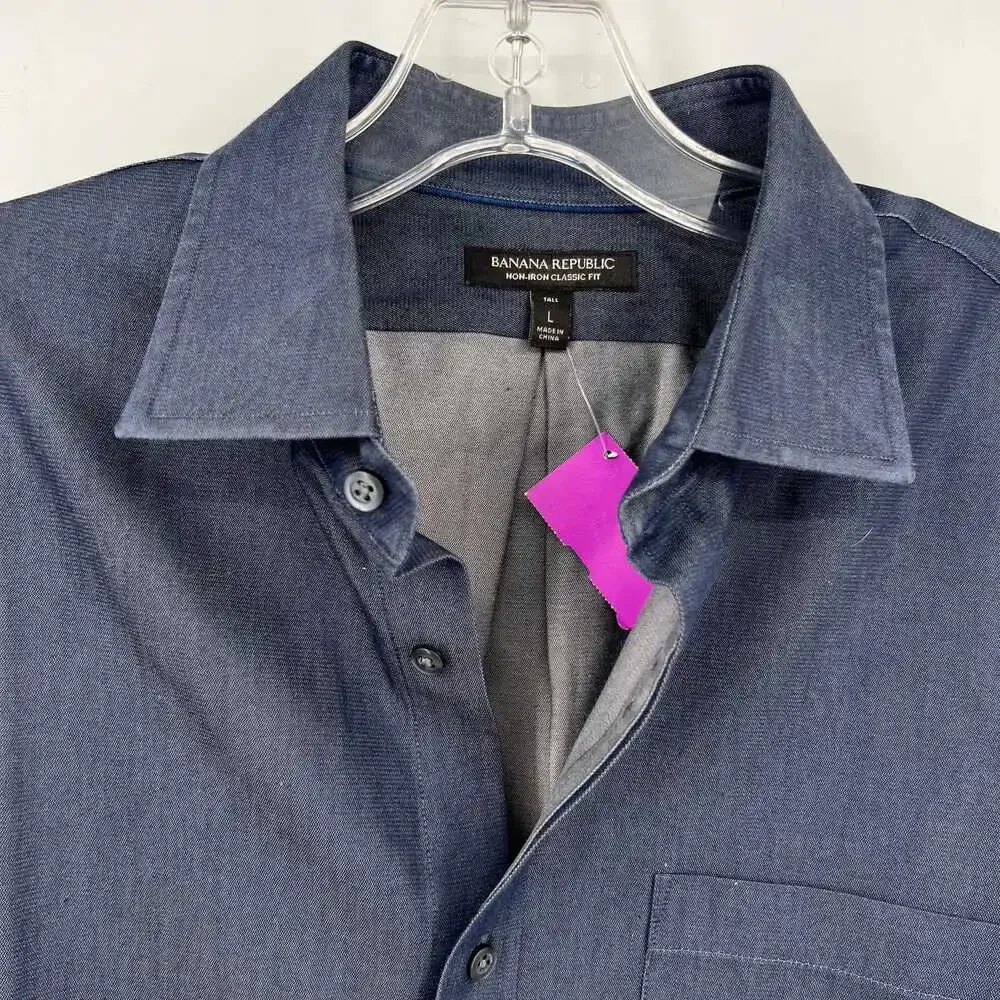 Banana Republic Blue Cotton Long Sleeve Button-Up Shirt | Size L